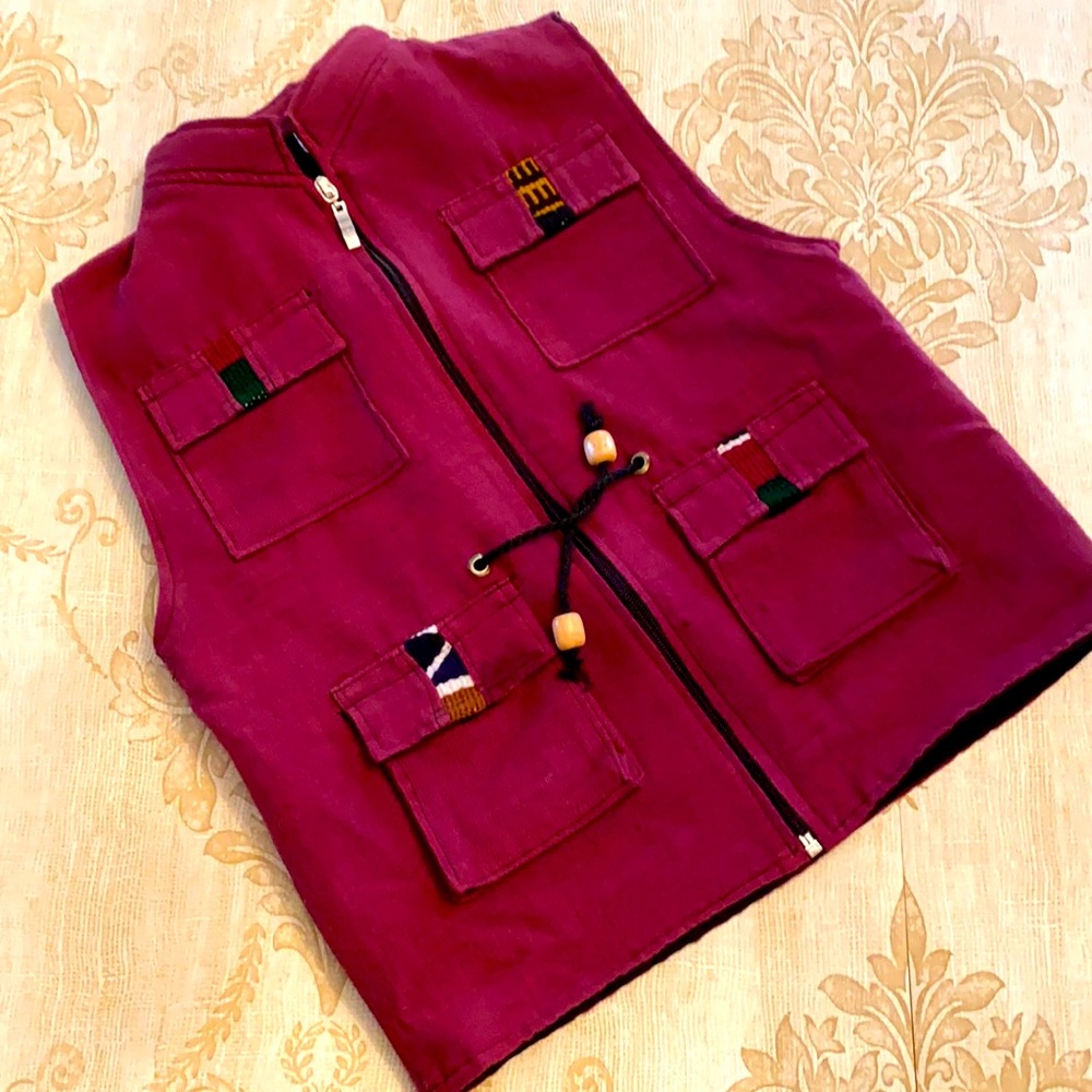 Kids Burgundy Tribal Vest
